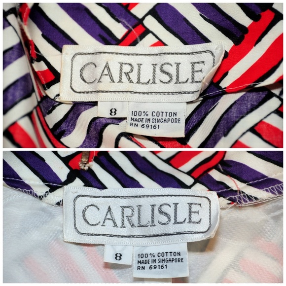 VTG 80s Carlisle Check Stripe Cotton Skirt Set 8 - Picture 7 of 8